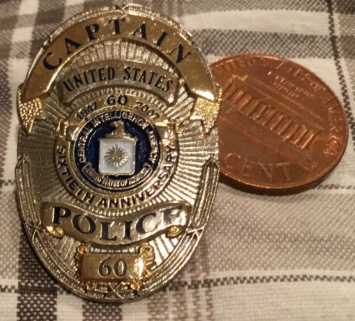 CIA 60th Anniversary Police Captains Badge lapel pin