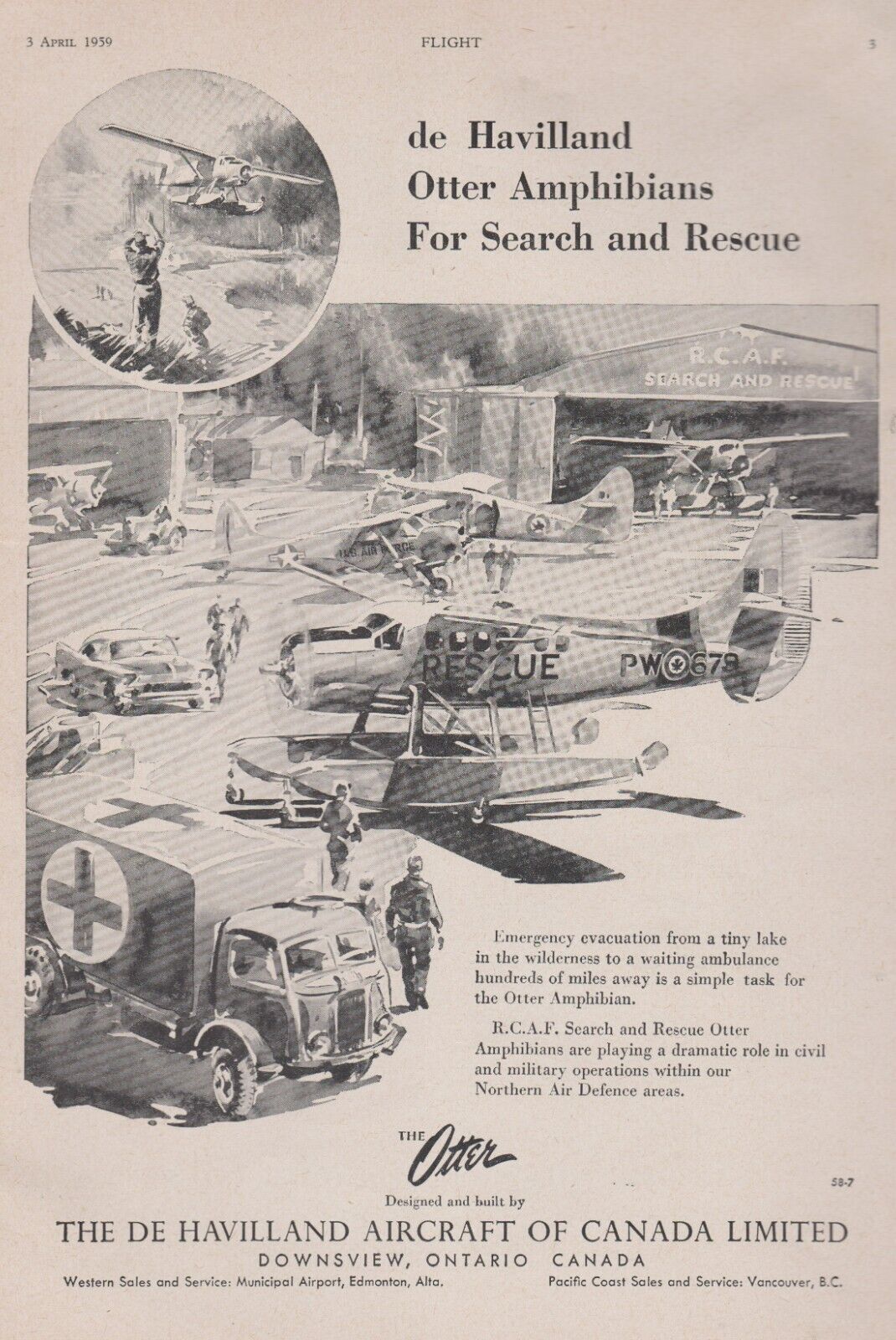 Aviation Magazine Print - De Havilland Canada DHC-3 Otter RCAF SAR (1959)