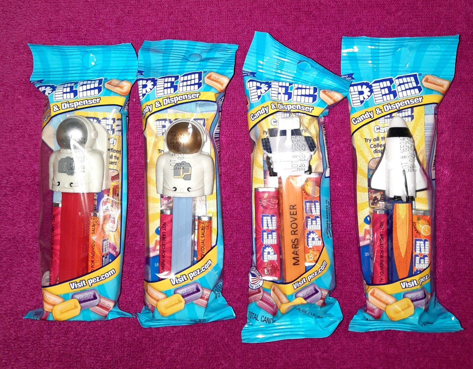🚀PEZ Space Mission 2024 Set 4 Silver Gold Astronaut Mars Rover Space Shuttle🪐 