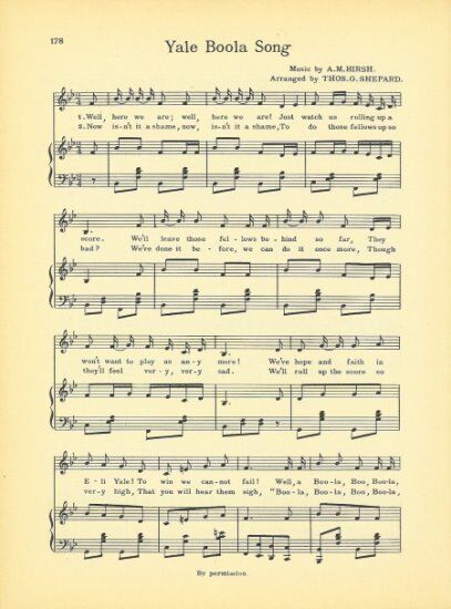 YALE UNIVERSITY Vintage Song Sheet c1941 \