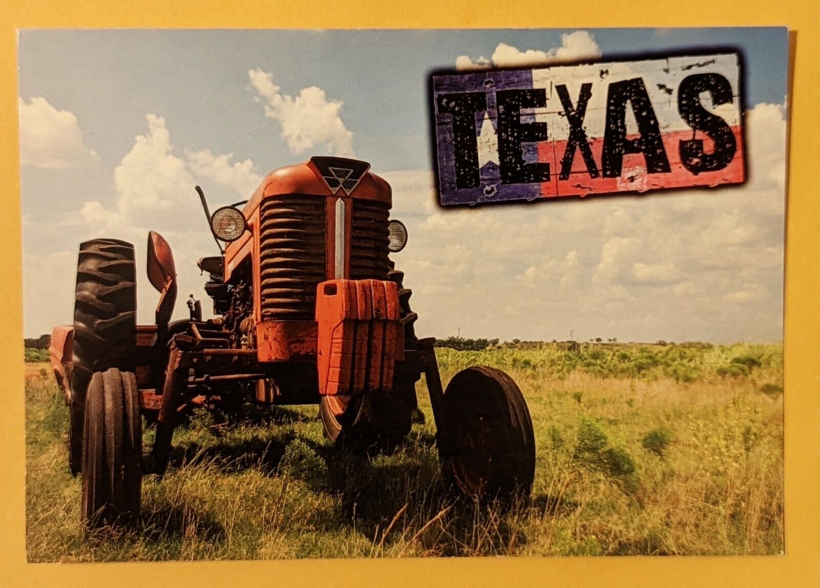 Postcard TX: 1960s Tractor In A Country Field. Texas 