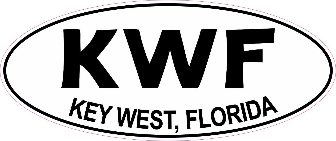 9.5in x 4in Oval KWF Key West Florida Sticker Car Truck Vehicle Bumper Decal