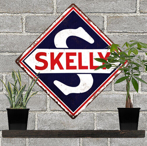 SKELLY Motor Oil Metal Sign Repro Gas Pump Garage Mechanic Shop 12x12\