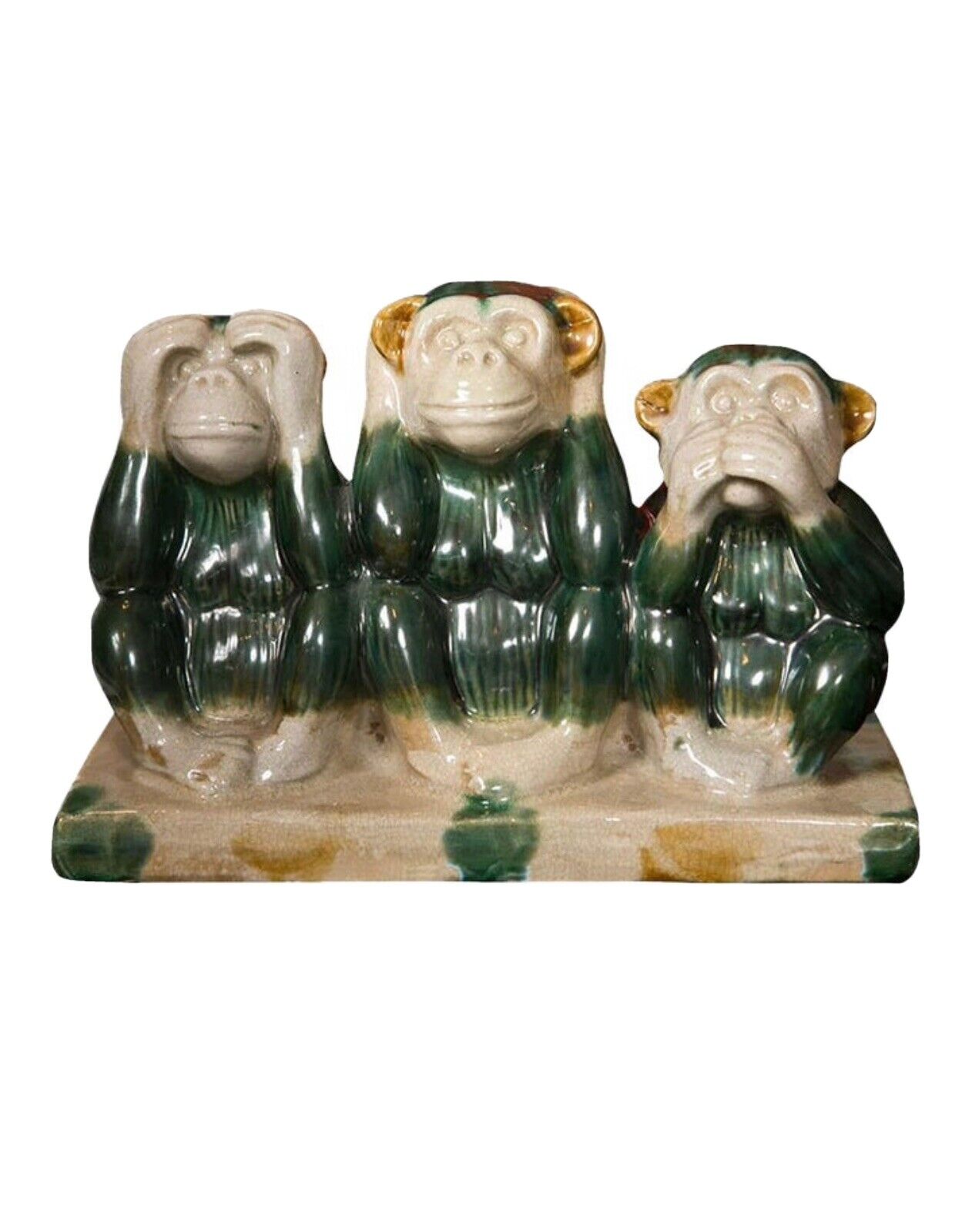 Ceramic Vintage Monkeys ‘Hear, Speak, See No Evil’ Collectible Rare Find