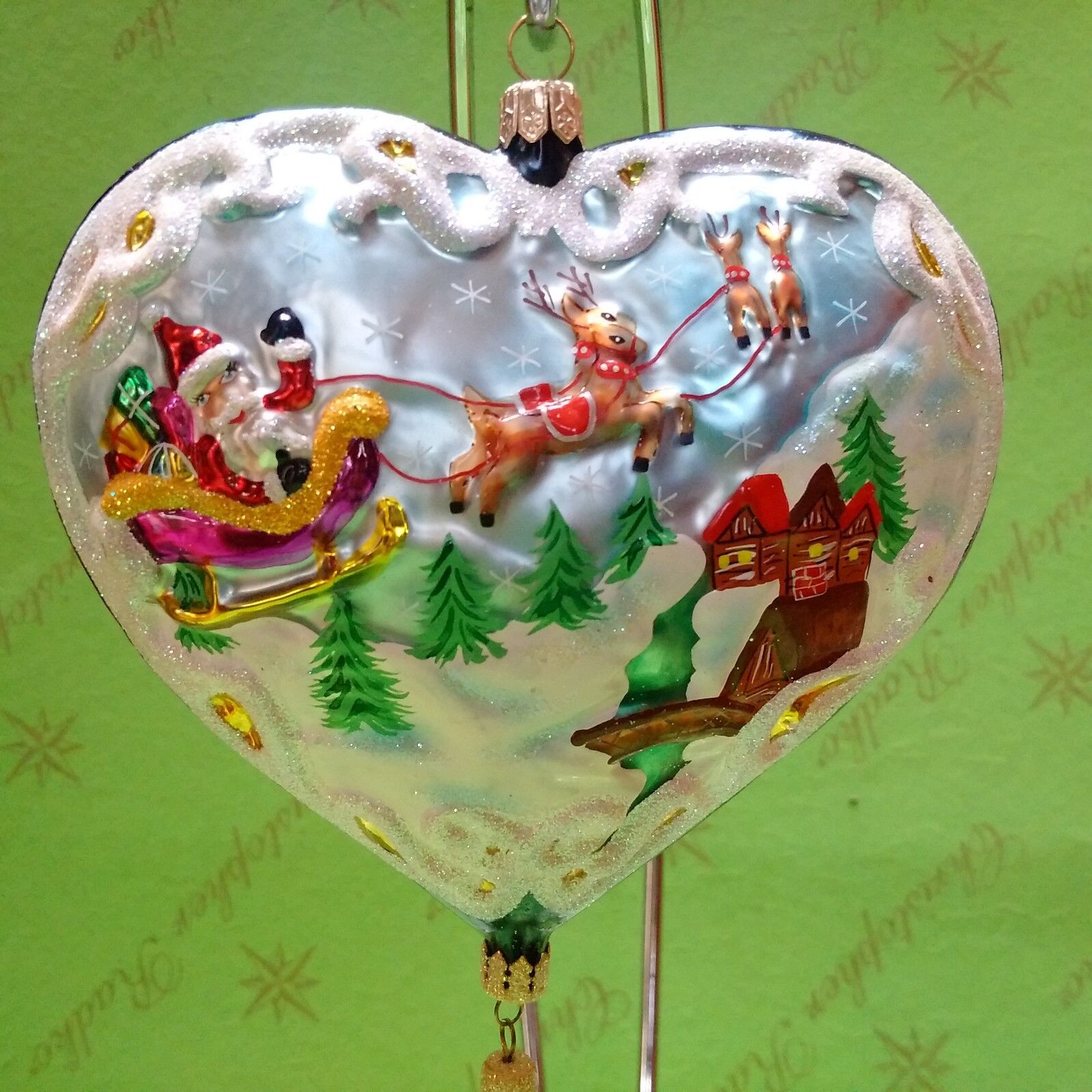 Valentine Christopher Radko Prototype Santa Coming to Town Glass Ornament 