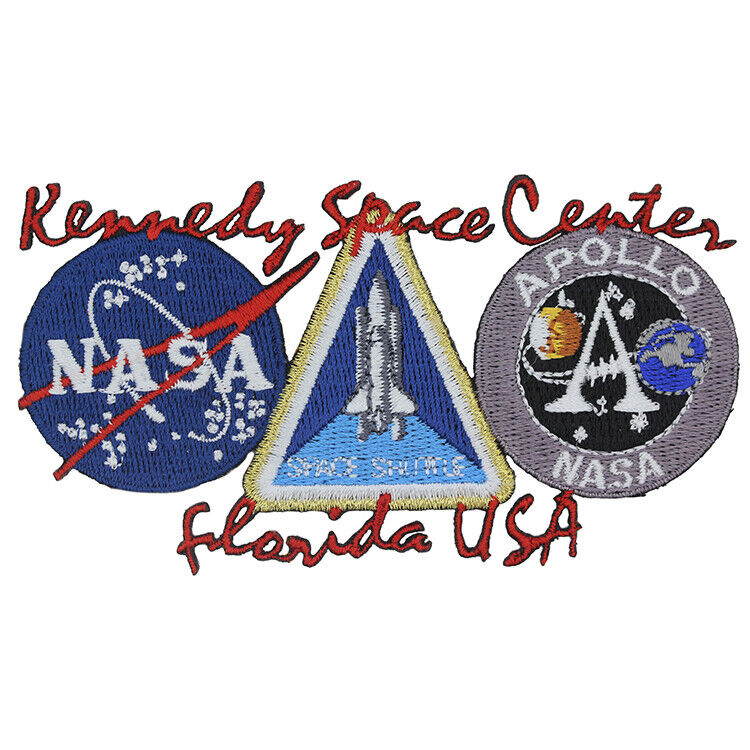 NASA/SPACE SHUTTLE/APOLLO Embroidered 3 Emblem Patch ALL ONE PIECE
