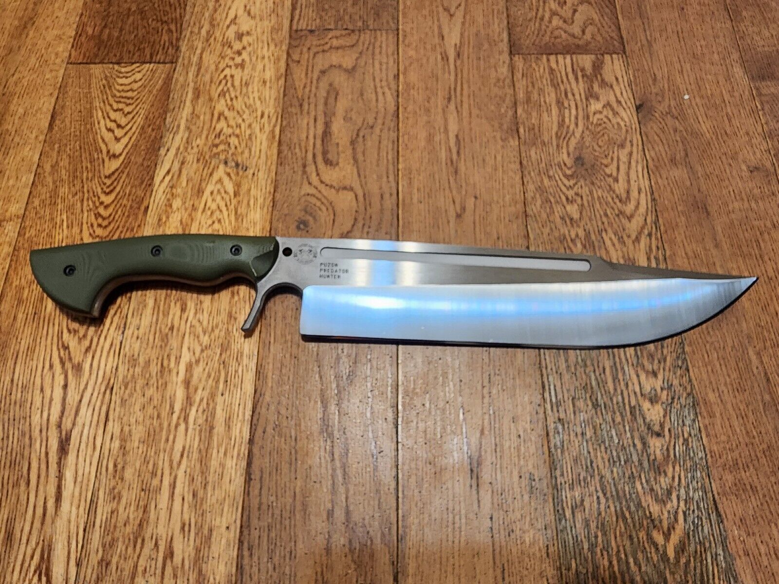 Puzon Predator Hunter-SK85 OD Green Tan Liner Handle THE Bowie Knife