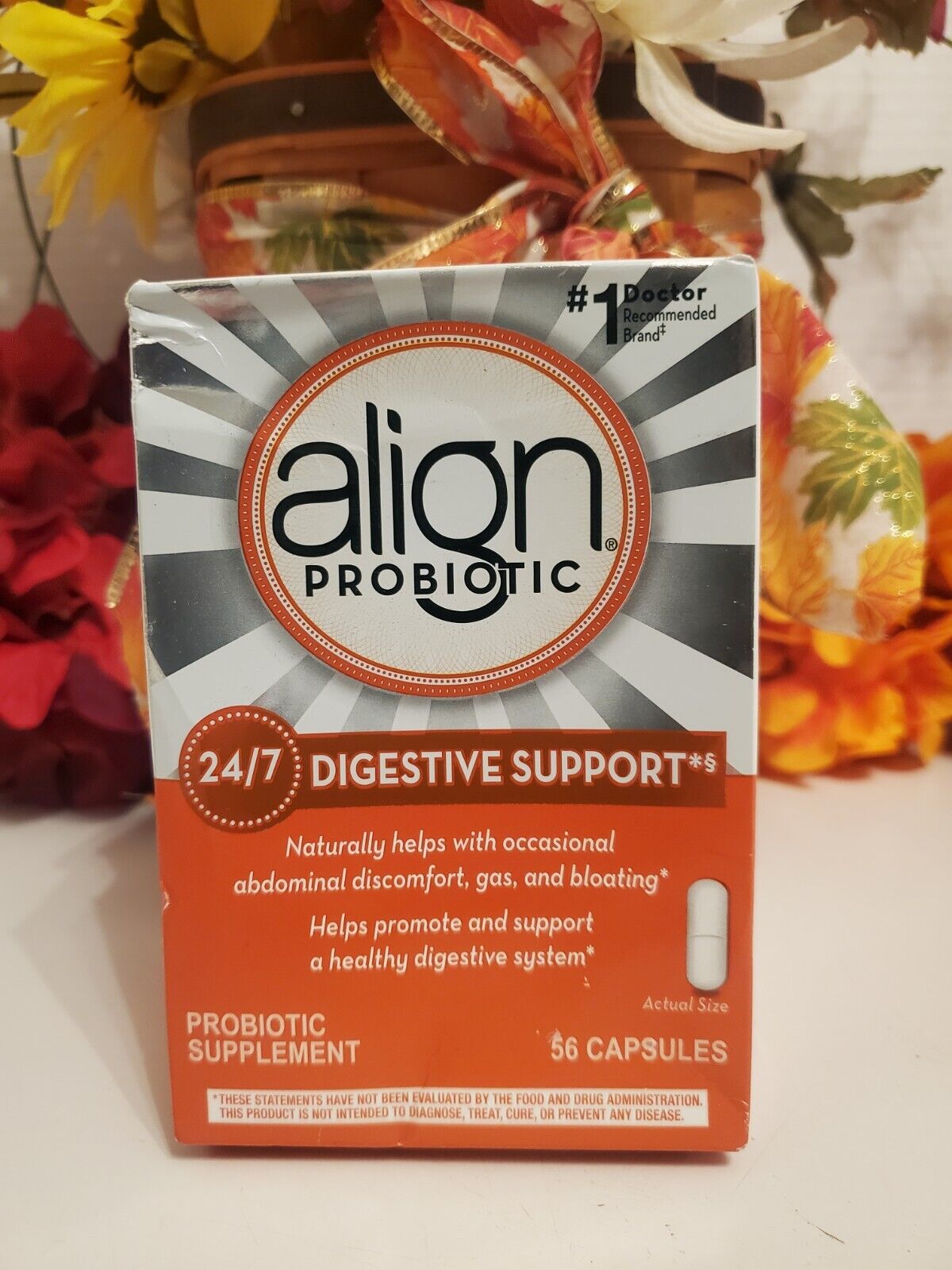 Align ~ Daily Probiotic Supplement ~ 56 Capsules 8/2025 🟠 FACTORY SEALED ~ NEW