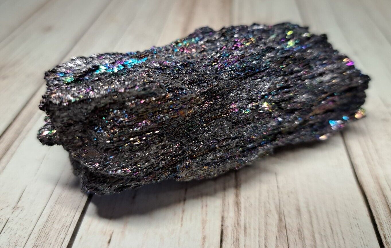 Carborundum Silicon Carbide Rough Mineral Stone Specimen - Iridescent Moissanite