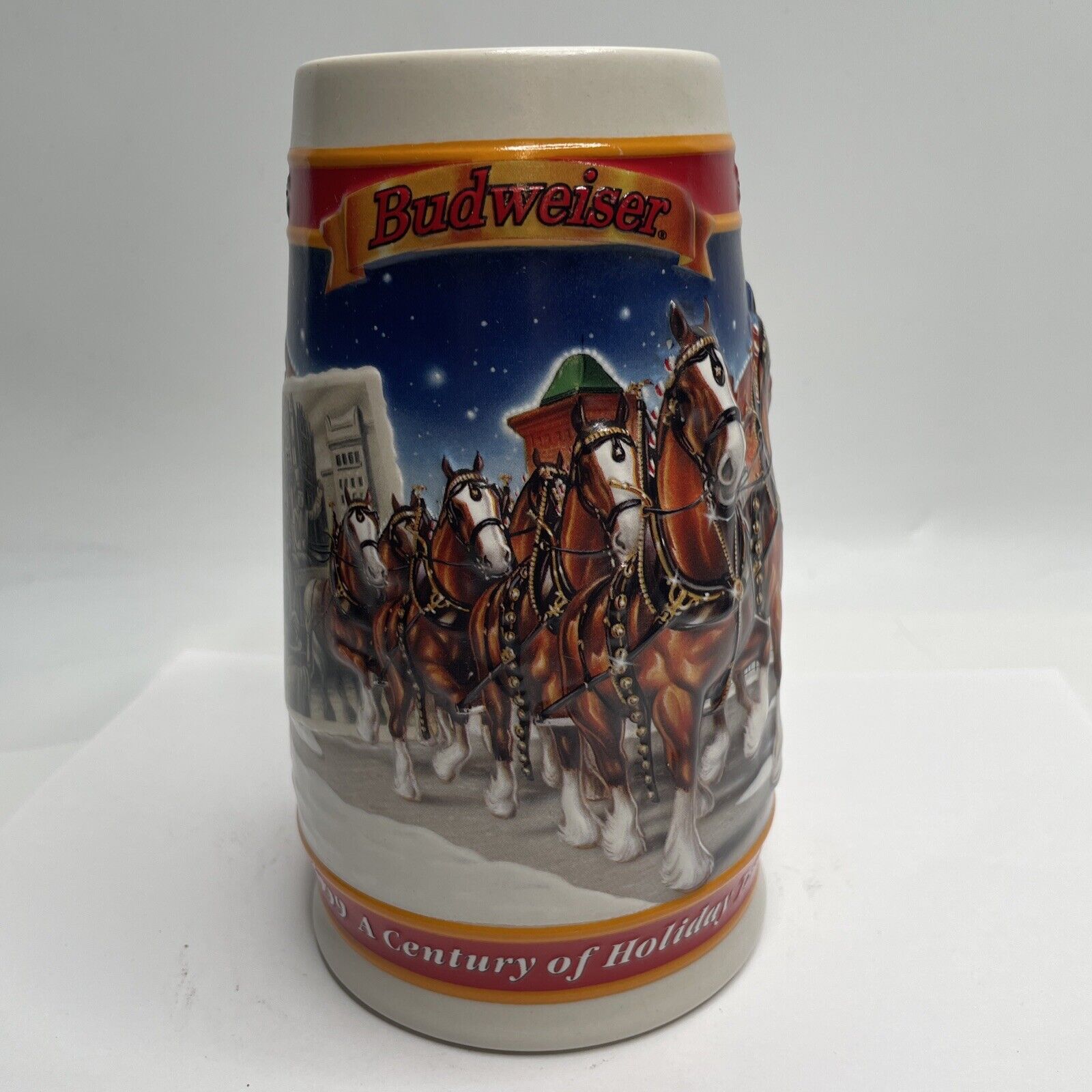 Collectible 1999 Budweiser “A Century Of Tradition” Holiday Beer Stein