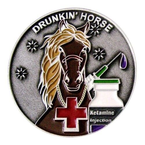 2018-2019 Drunkin' Horse G Co 3-126 US Army Medevac Ketamine Drug Challenge Coin