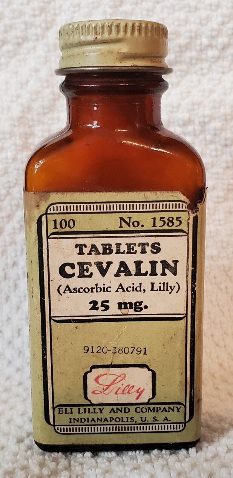Vintage Cevalin (Vitamin C) Bottle & Contents,  NOS