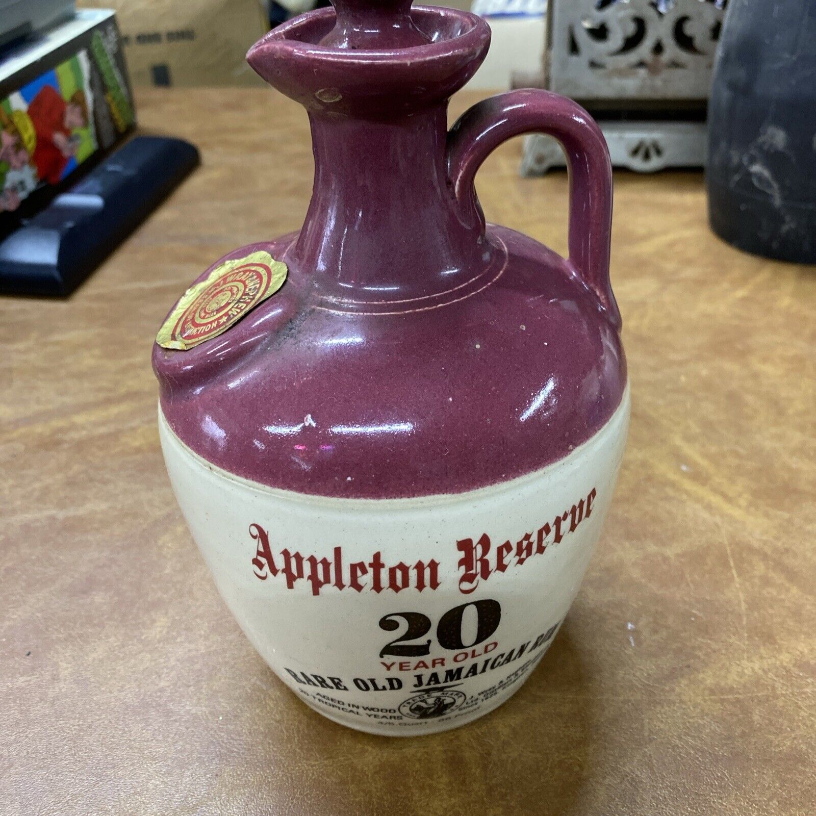 Vtg Appleton Reserve 20 Yr Rare Old Jamaican Rum Jug Ceramic J. Wray & Nephew~