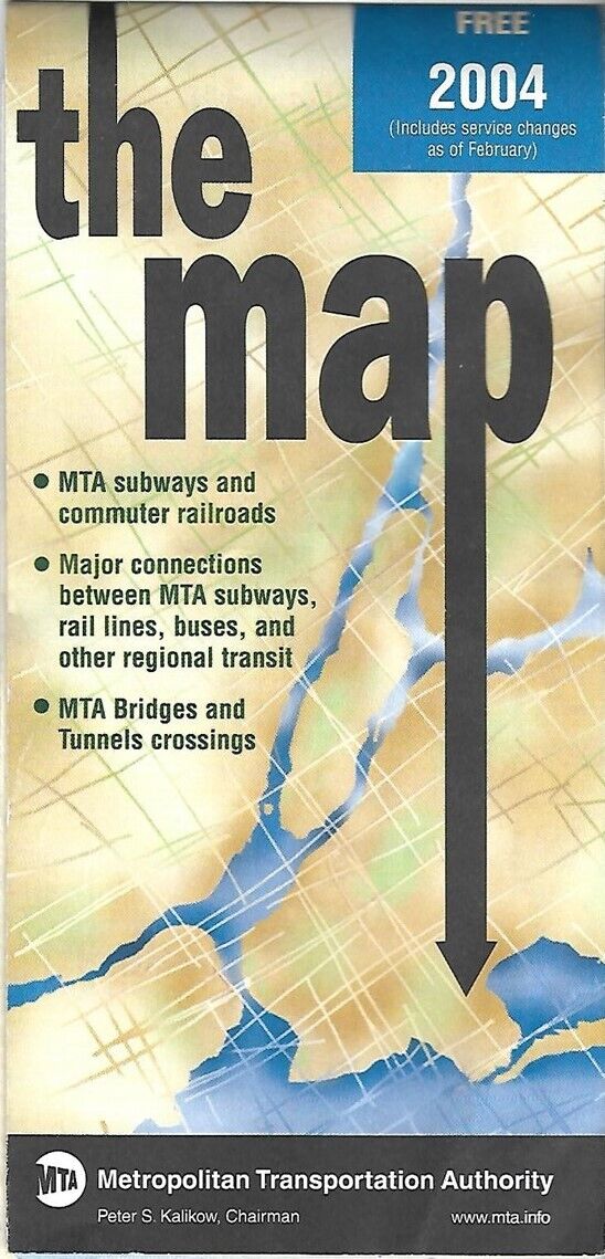 Official February 2004 NEW YORK CITY SUBWAY MAP Transit Guide Railroad Ferry Bus