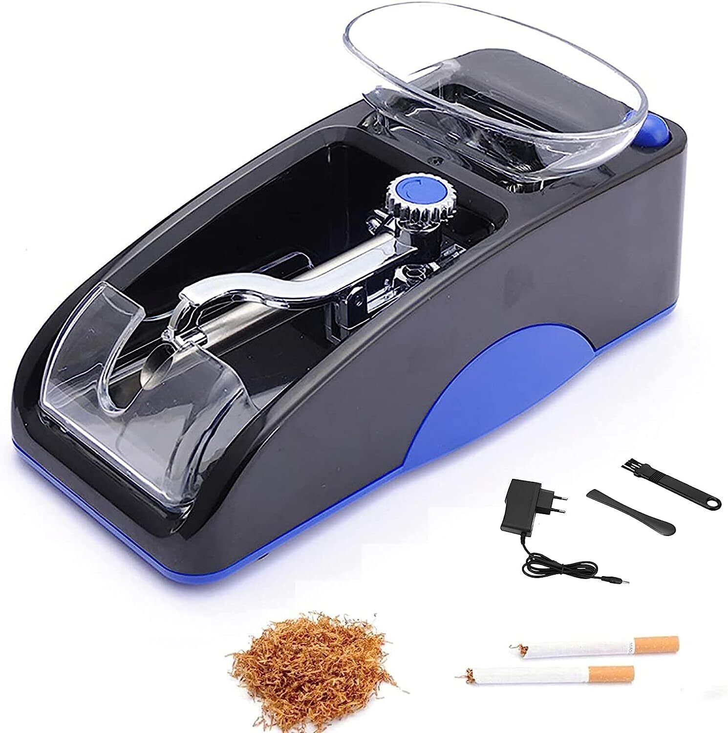 Cigarette Rolling Machine Automatic Roller Electric Mini Tobacco Injector(Blue)