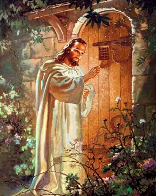 Lord Jesus Christ Stands at the Door and Knock art print 8x10 Christian Photo 72
