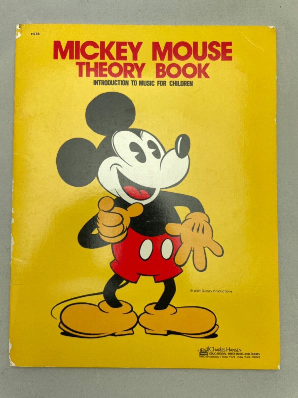Vintage Disney Piano Theory Book Charles Hansen 1974