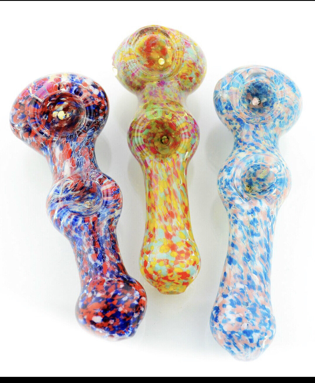 5” Hookah Tobacco smoking double bowl glass pipe collectibles spoon hand pipes