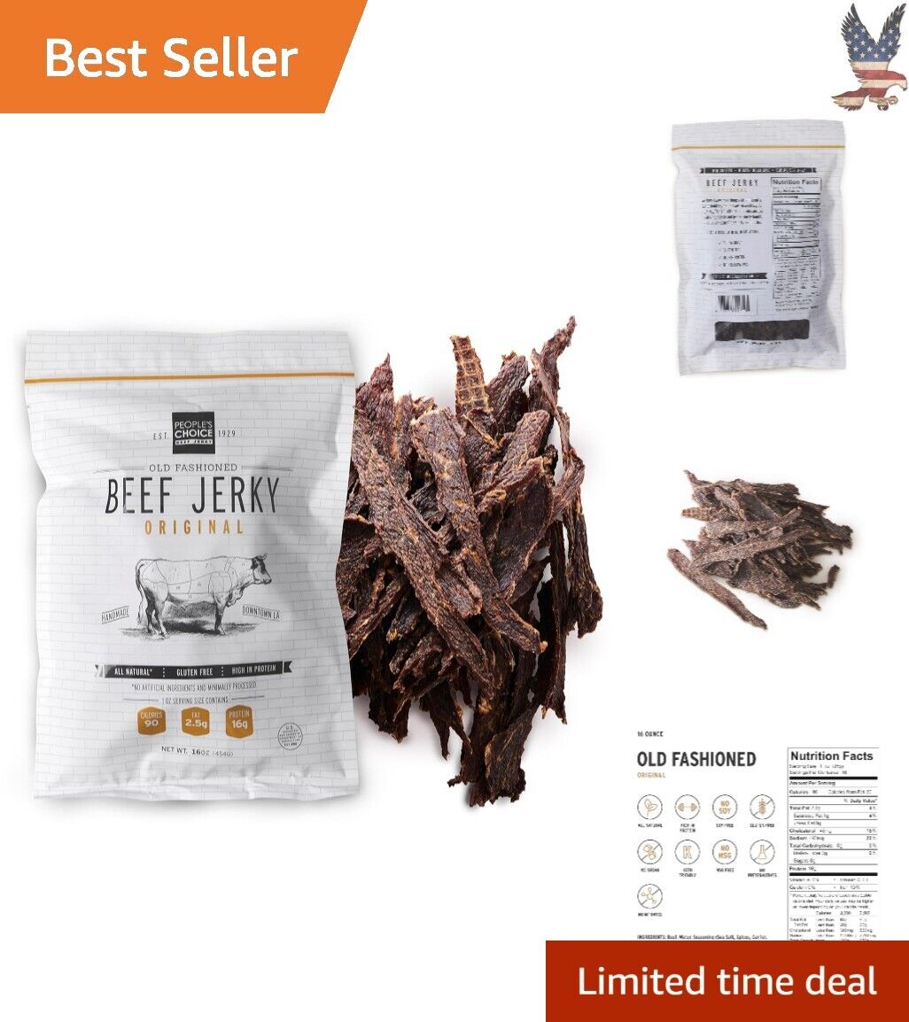 Premium Healthy Original Beef Jerky - Sugar Free Zero Carb - Protein - 1 Pound