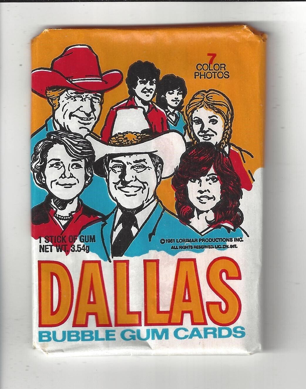 One Unopened 1981 Donruss DALLAS Trading Cards Wax Pack