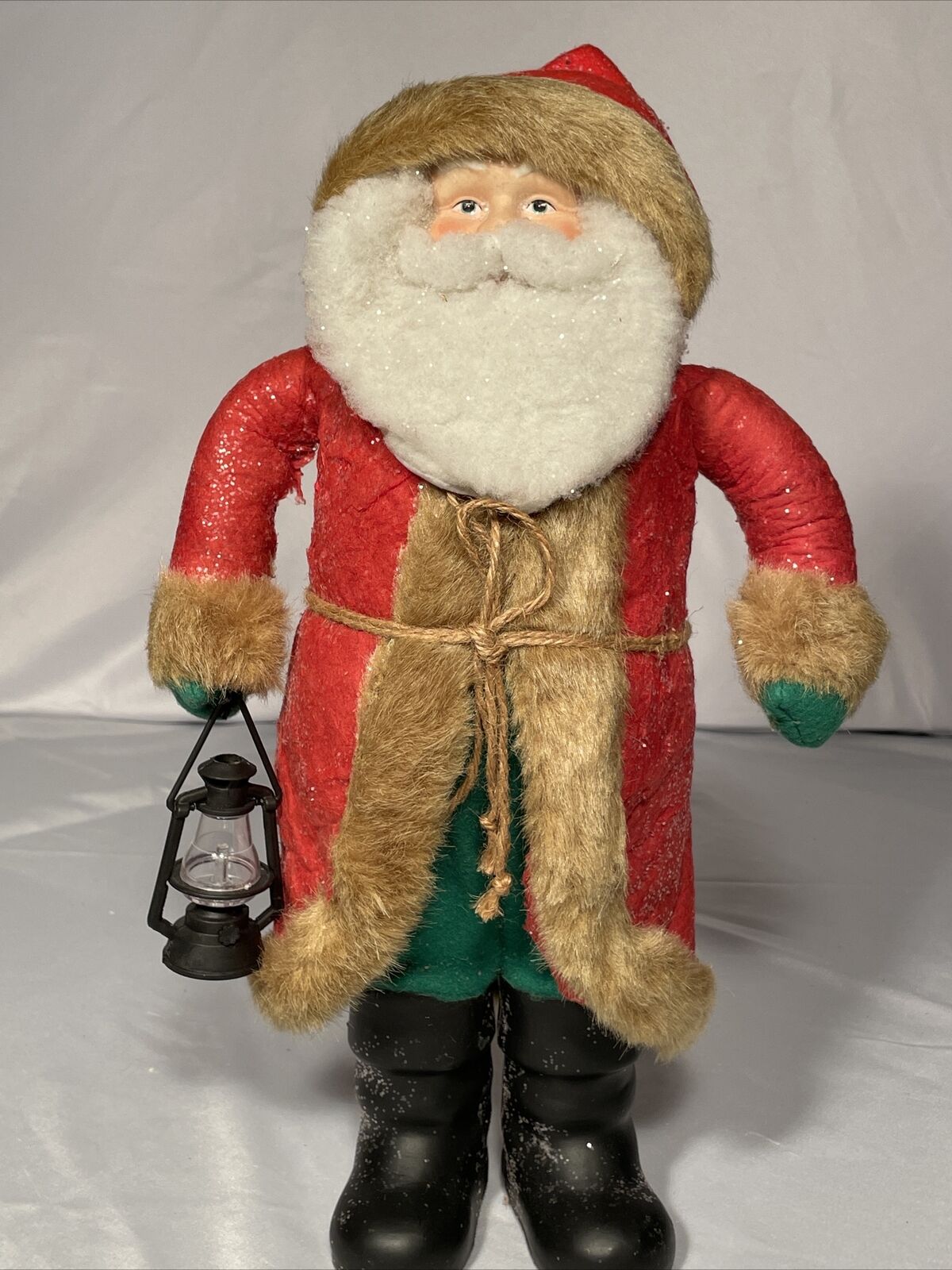 Santa Beard Collection Old World Fashioned Santa Claus Felt Coat Twine Belt 16”