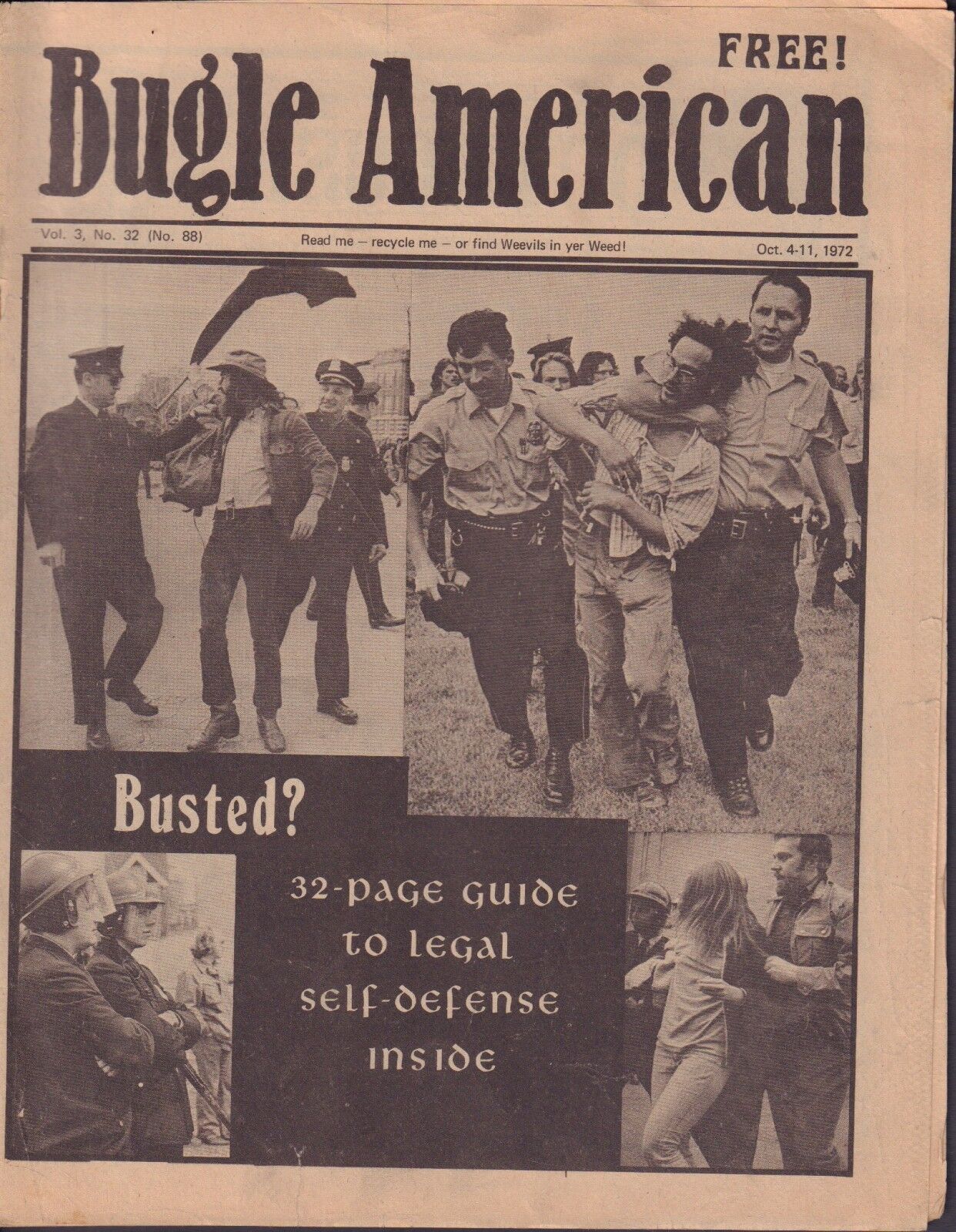 Bugle American October 4-11 1972 Legal Self Defense Underground 060917nonDBE