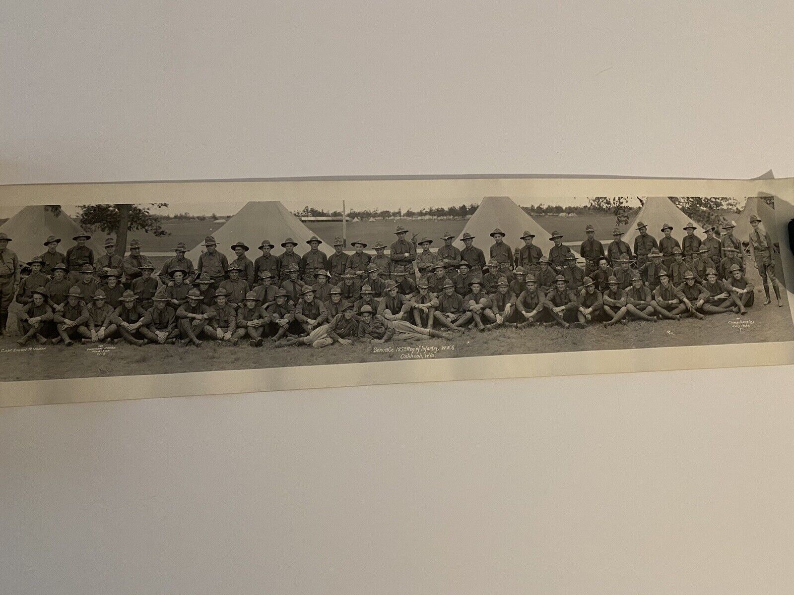 Vintage Rare Photo Of The 127th Regiment Infantry Division From Oshkosh Wi 1922