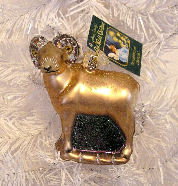 2005 - MOUNTAIN SHEEP - OLD WORLD CHRISTMAS - BLOWN GLASS ORNAMENT NEW W/TAG