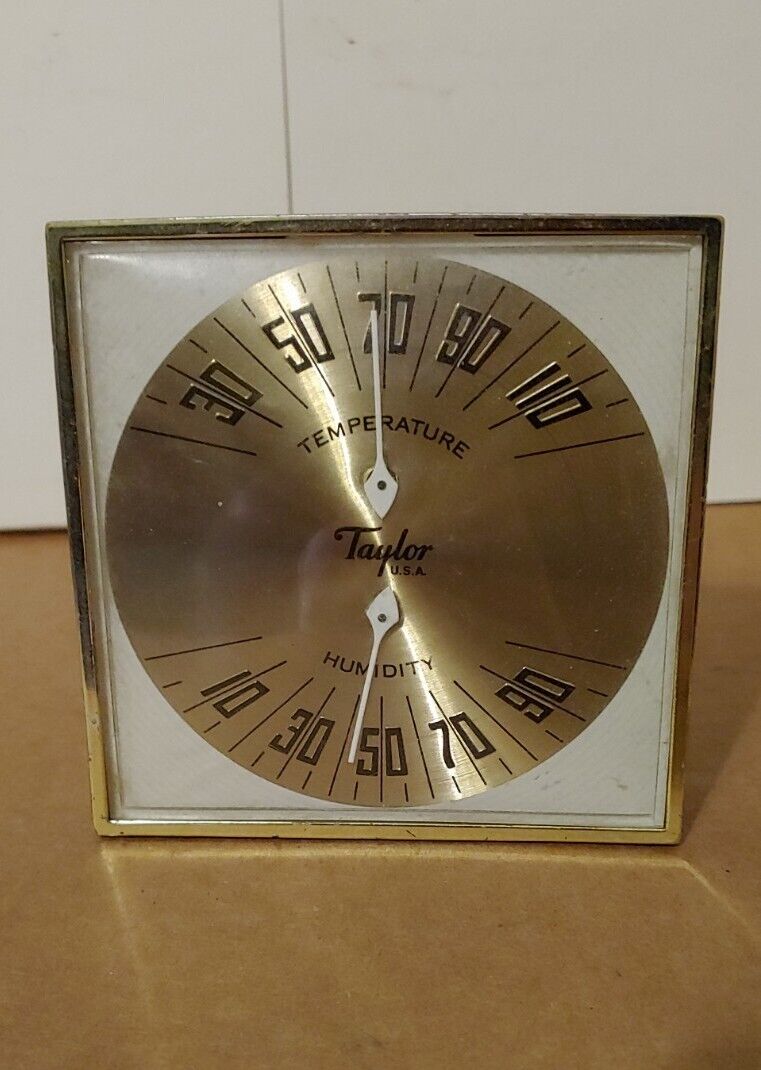 Vintage Taylor USA Desk/Table Top or Wall Temperature & Humidity Guide/Gauge...