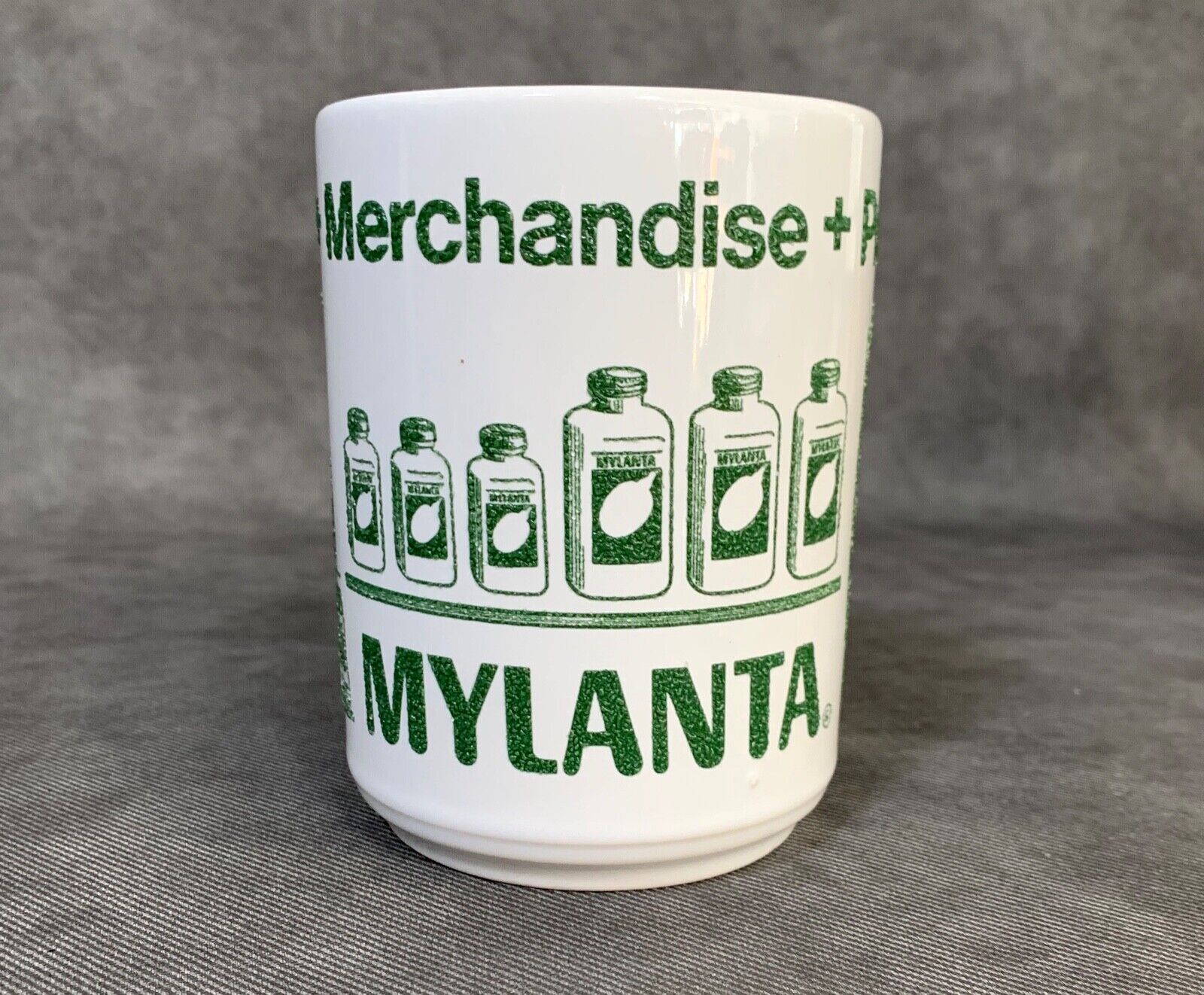 Vtg Mylanta Coffee Mug Cup Medicine Bottle Promo Advertising Drug Pharmacy 