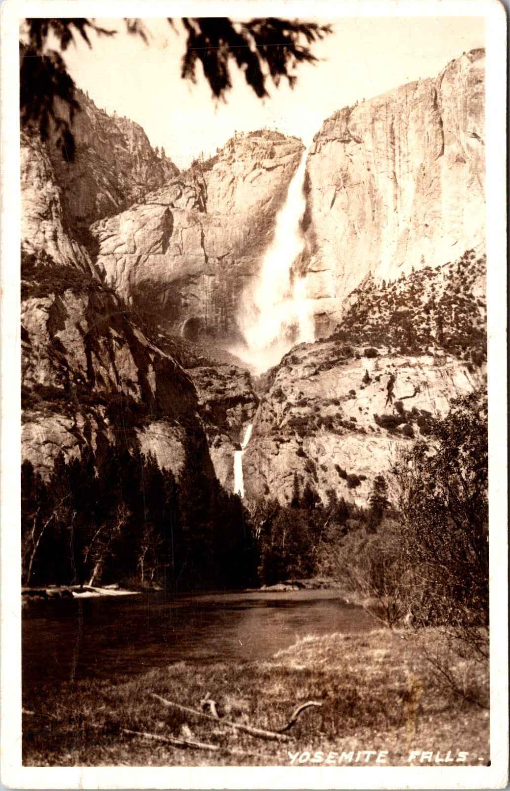 RPPC Yosemite National Park California CA Yosemite Falls Real Photo Postcard