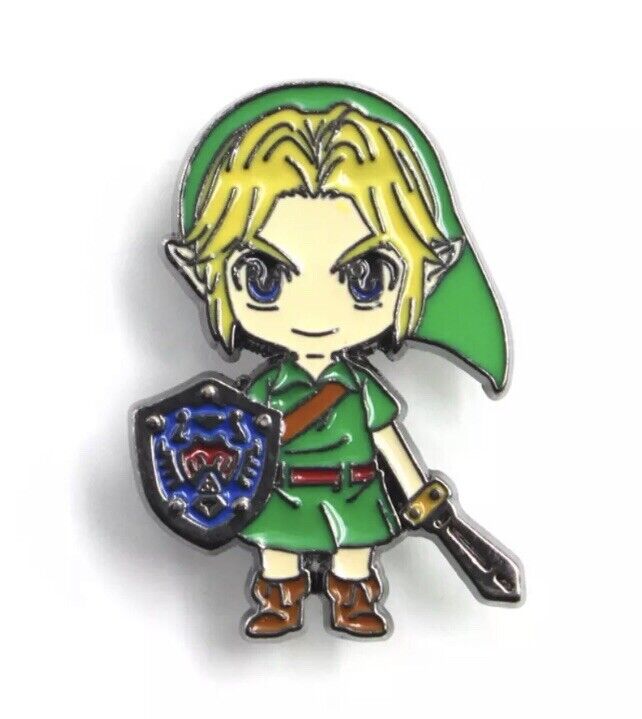 The Legend of Zelda Link Metal Pin Badge Brooch 1.25” X 0.75” US Seller