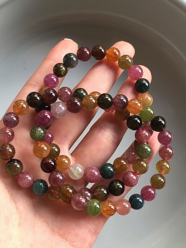 AAAA Genuine Natural Colorful Morganite Beads ONE Bracelet 7-6 mm
