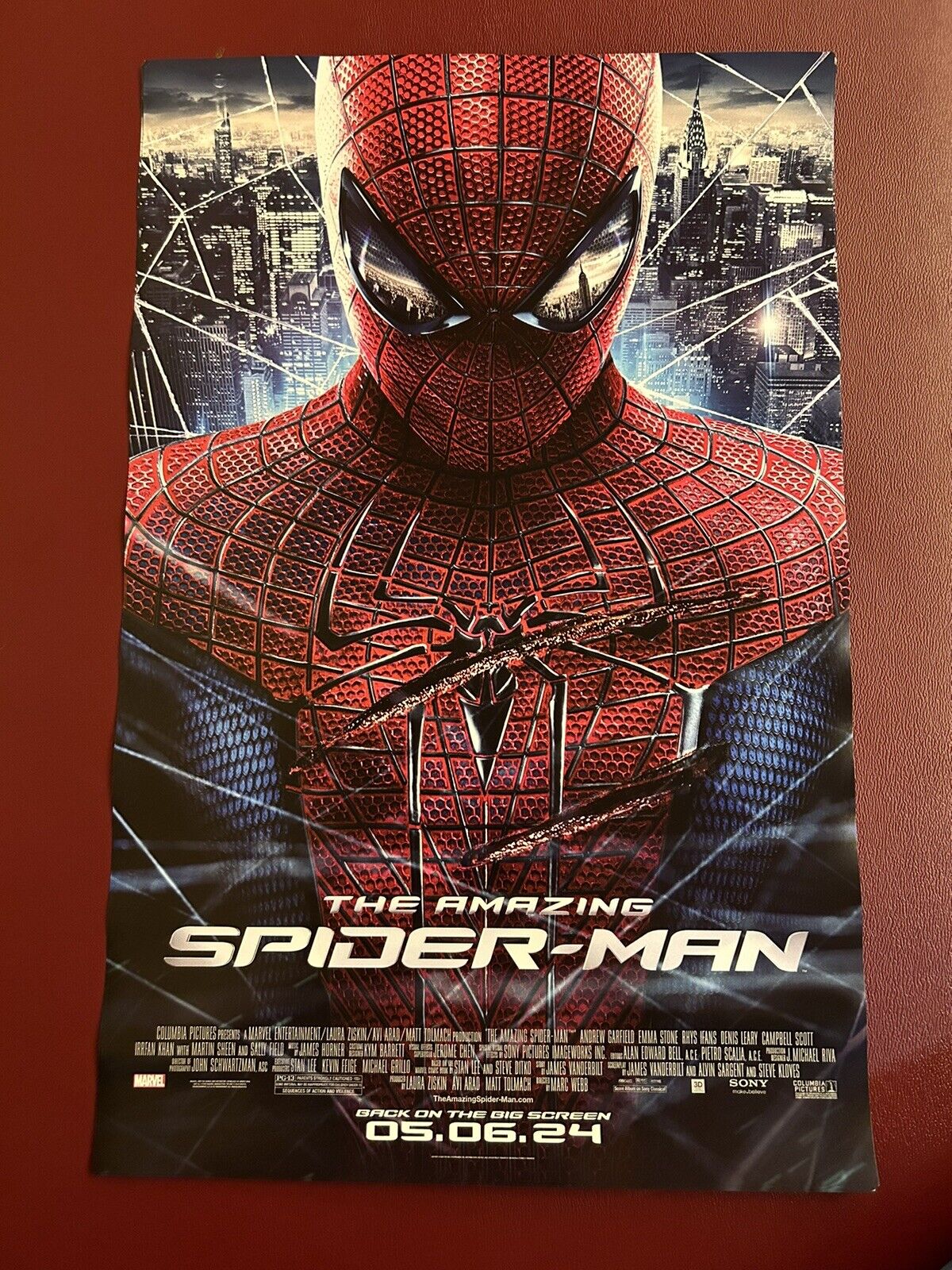 The Amazing Spider-Man Andrew Garfield AMC Re Release 5/6/24 11 x 17 Poster NEW