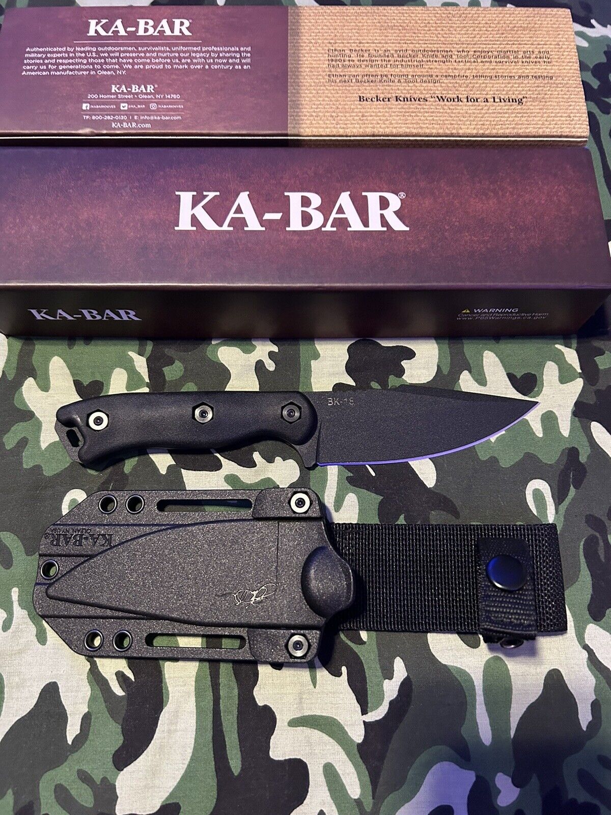 Ka-Bar BK18 Becker Harpoon Knife with Celcon Sheath 4.5