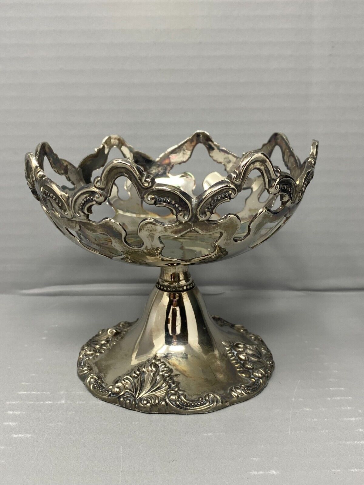 Godinger Silver Art Company Candy Dish Metalware Silver Plated Open Cut Out Vtg