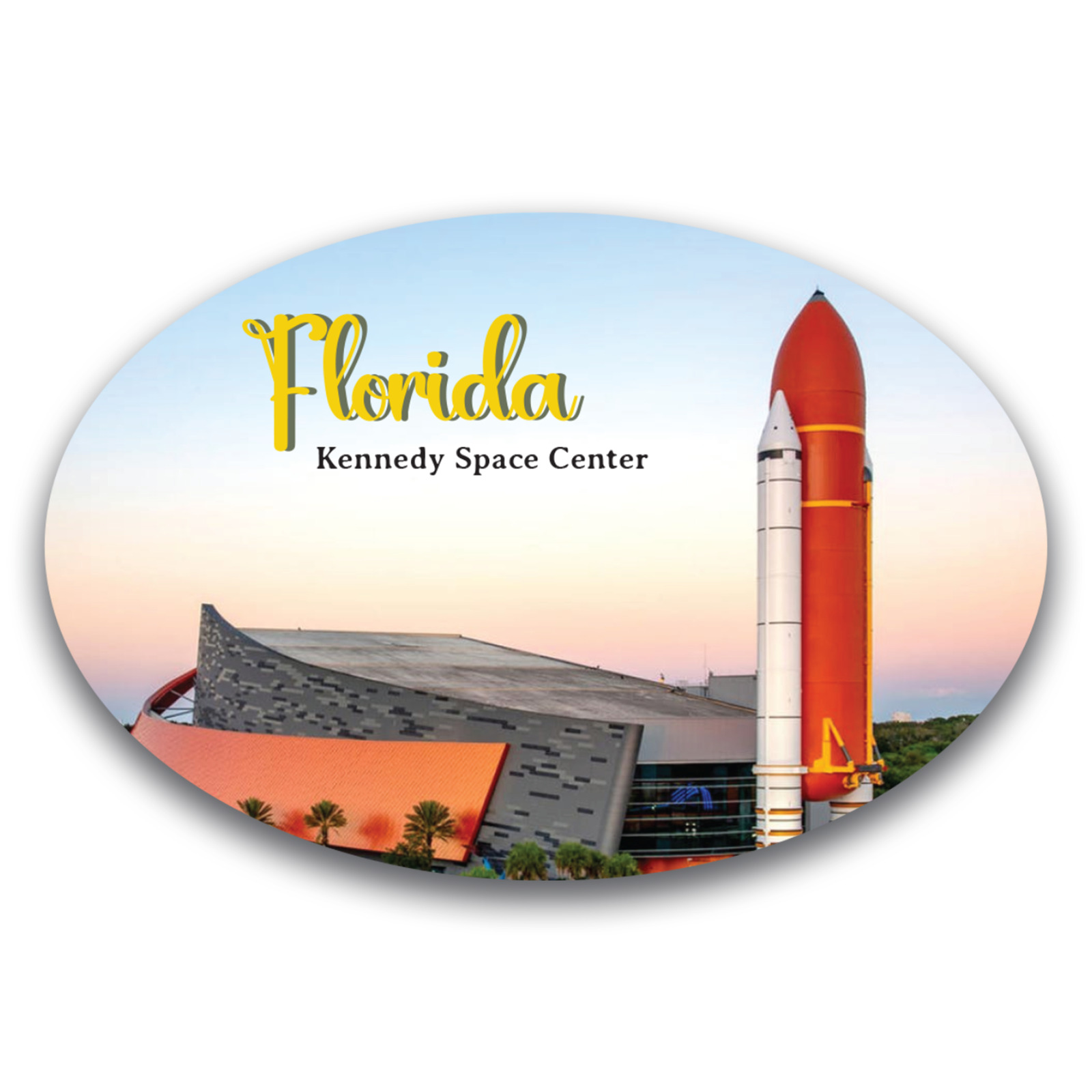 Magnet Me Up Florida Kennedy Space Center Oval Magnet Decal, 4x6 Inches