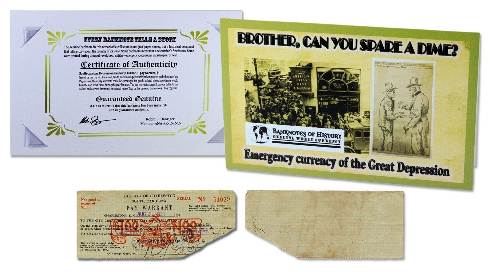 Great Depression Emergency Currency - American History Set for History Buffs