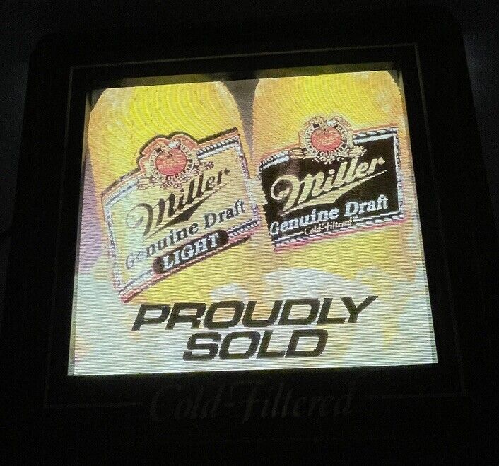 VTG 1991 Miller Genuine Draft Beer Tascolite Sequencing Motion Lighted Bar Sign
