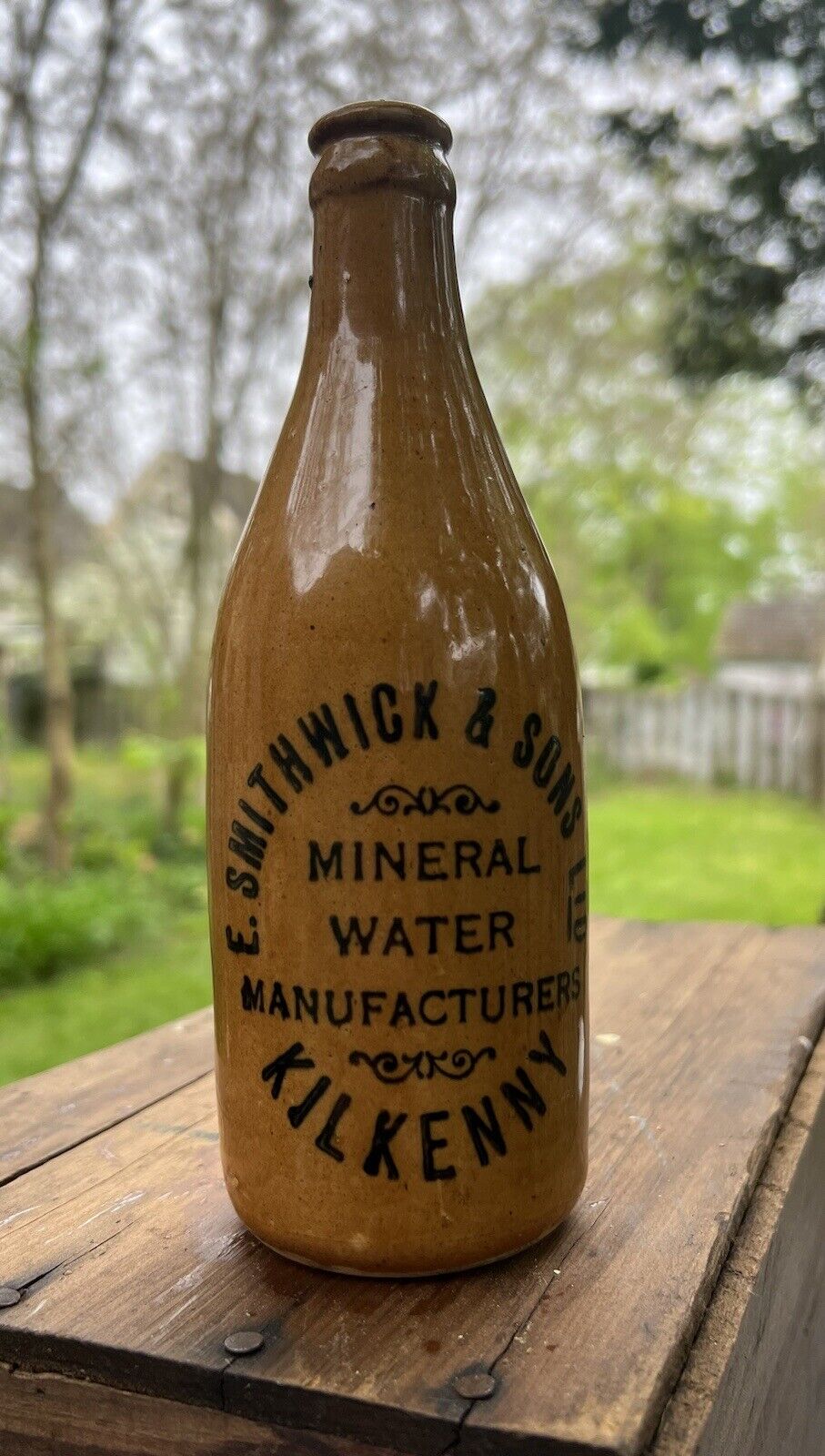 Vintage ceramic bottle E. Smithwick & Sons LTD mineral water manufacturers MINT