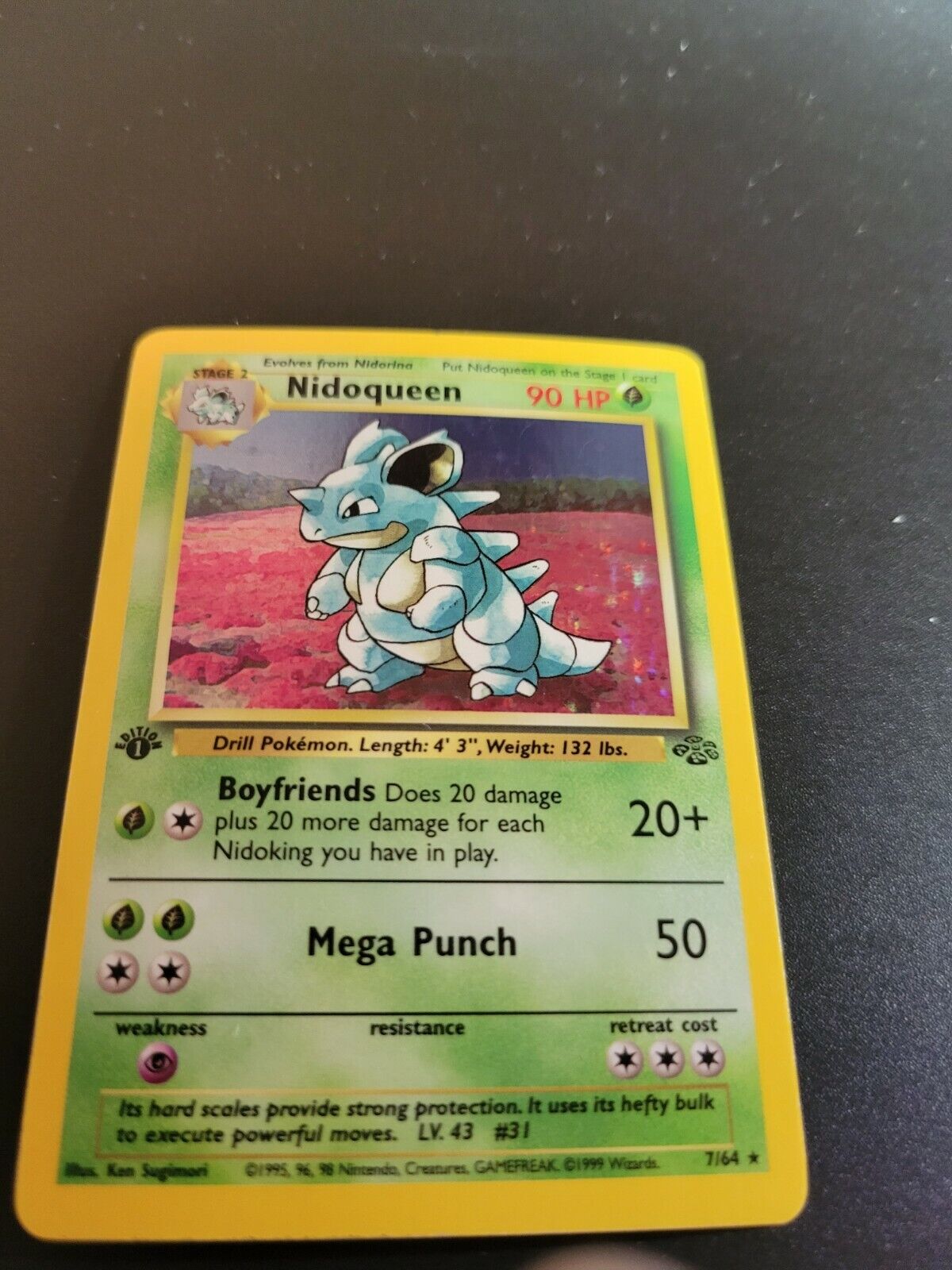Pokémon TCG Nidoqueen Jungle 7/64 Holo 1st Edition Holo Rare