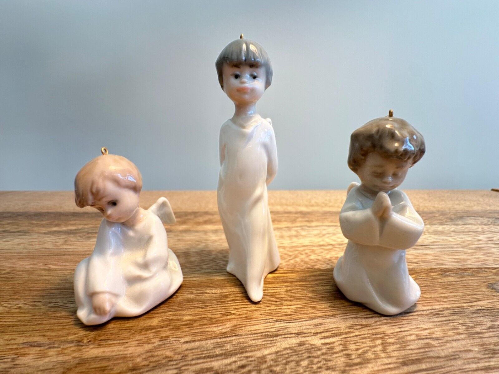 Vintage Lladro Miniature Angels #1604 Christmas Tree Ornaments SET OF 3 (NO BOX)