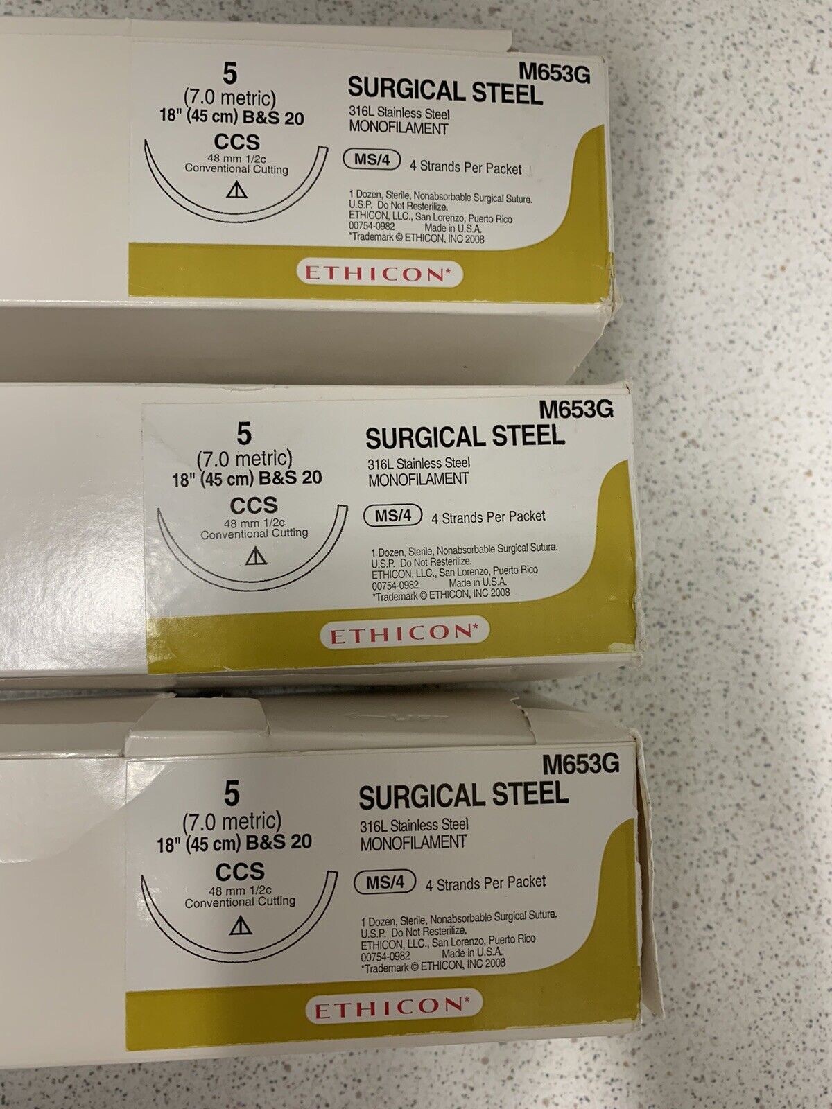 ETHICON Surgical Steel Sutures M653G