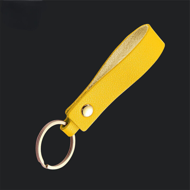 3PCS PU Leather Keychain Car Auto Key Strap Waist Wallet Key Ring Metal Key