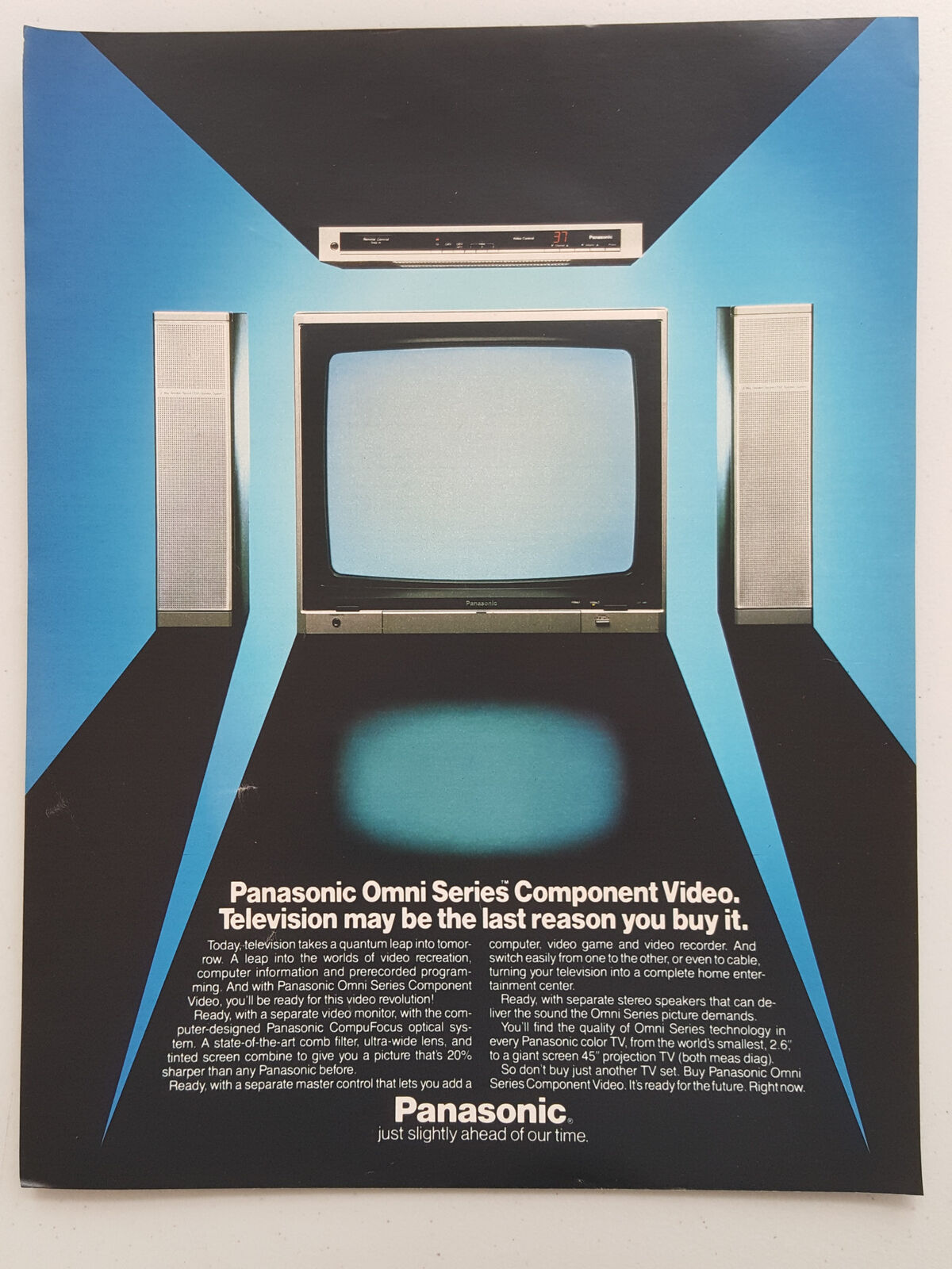 1982 Panasonic Omni Series Component Video Speakers TV Vintage Magazine Print Ad