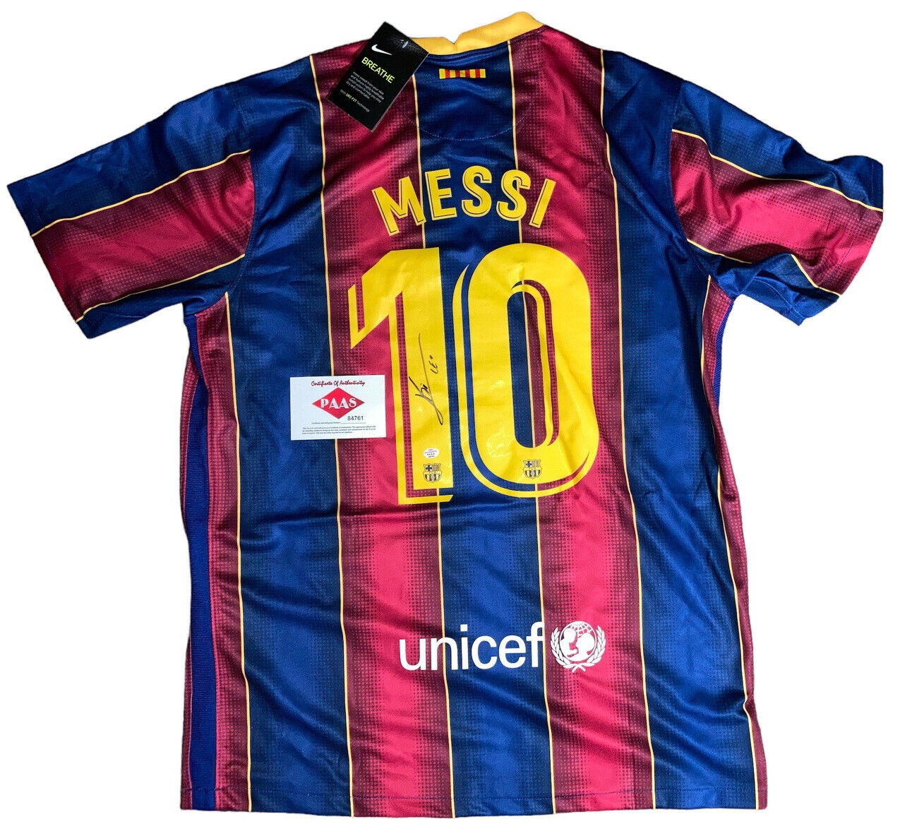 Lionel Messi Signed Official FC Barcelona Licensed Jersey Auto Icons COA