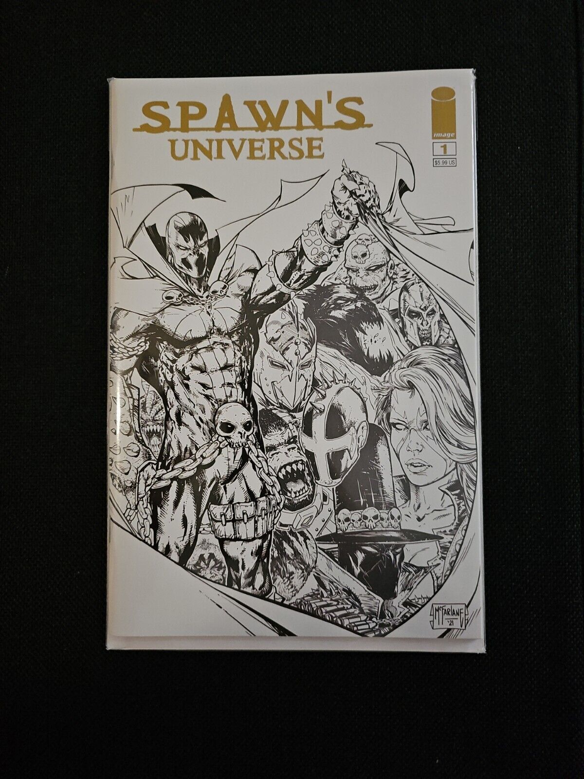 SPAWN'S UNIVERSE #1 Exclusive McFarlane Toys Gold Foil Variant Never Opened