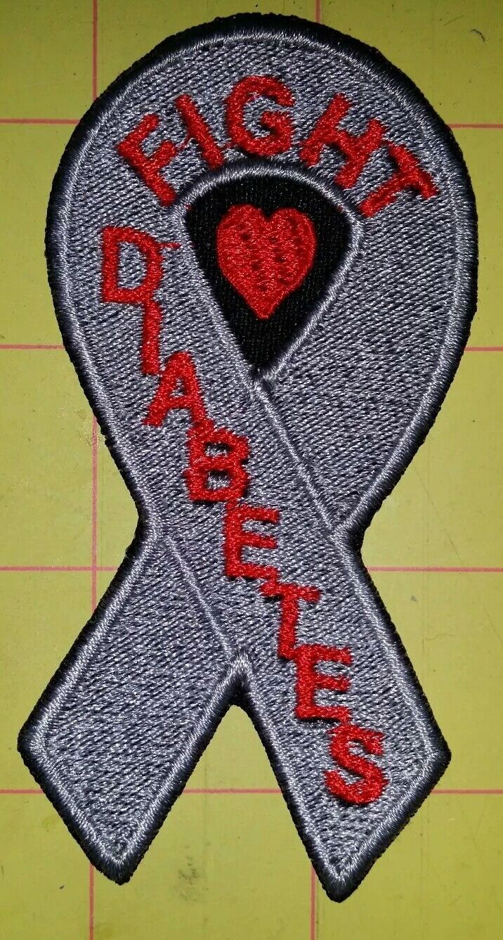 FIGHT DIABETES AWARENESS  MOTORCYCLE BIKER EMBROIDERED VEST PATCH IRON ON 