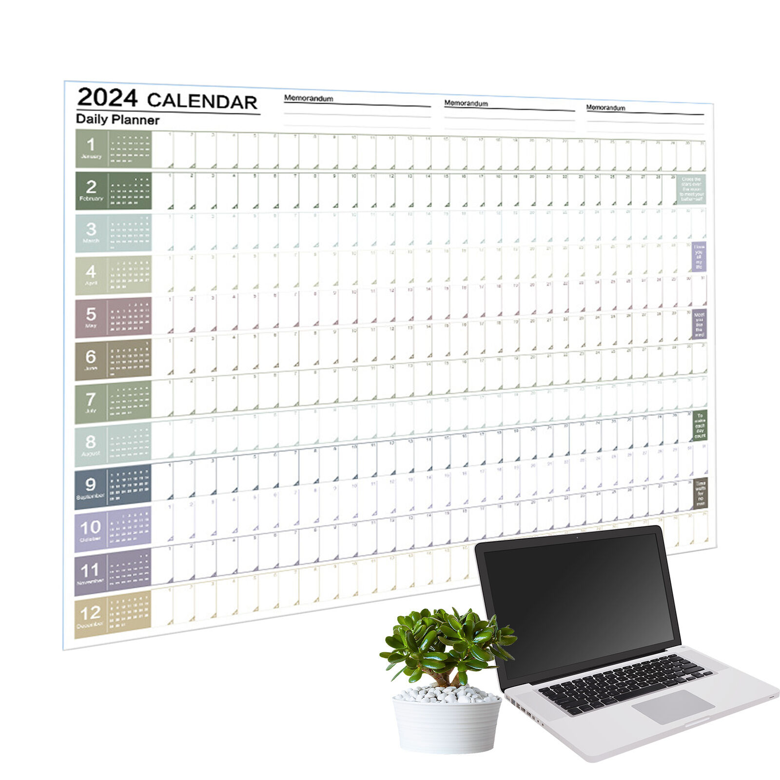 2024 Wall Calendar 12 Monthly Calendar Poster Calendars, Annual Yearly Planner 