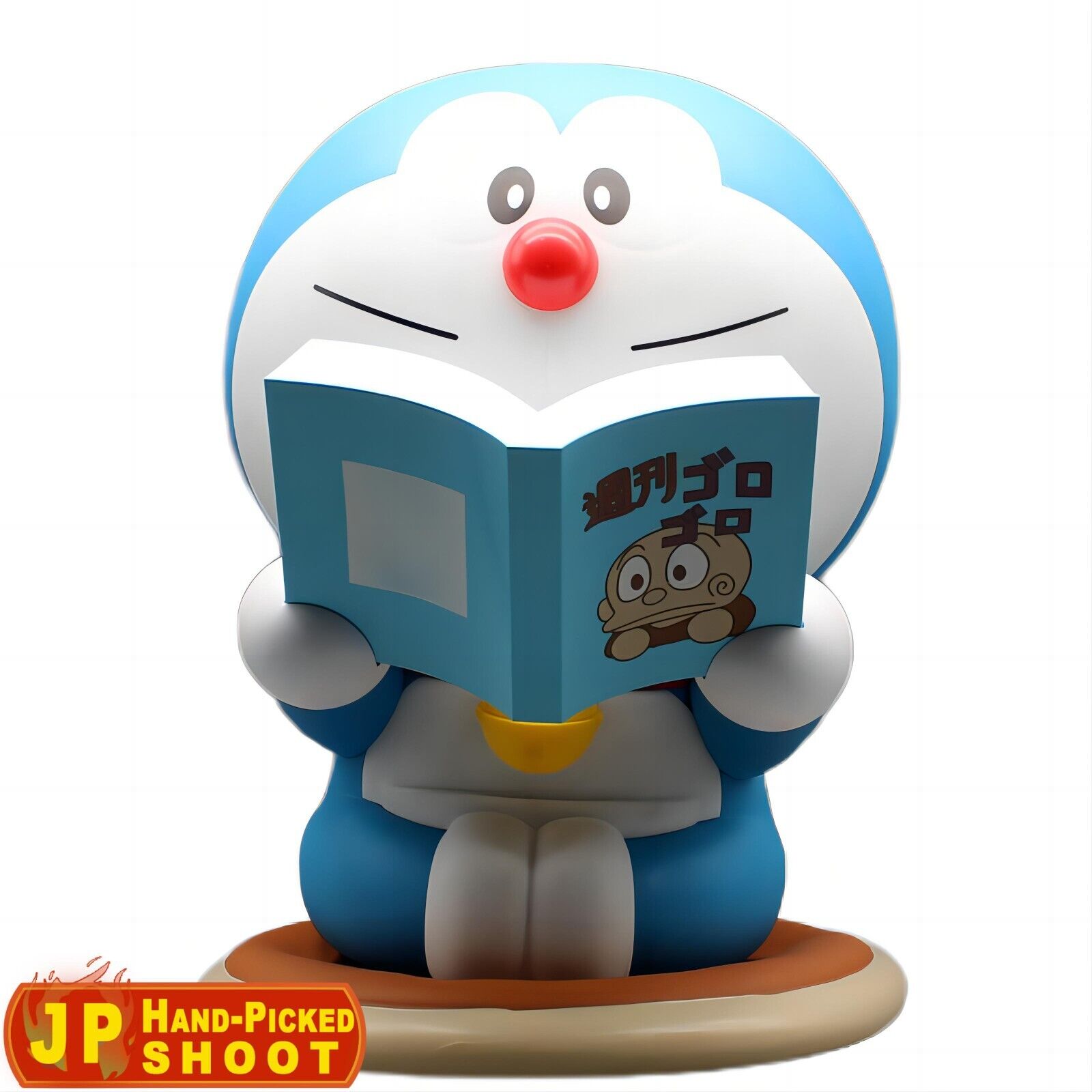 Anime Robot Cat Fatty Blue Reading Scene Cute 40cm Statue GK Figure Toy
